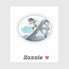 Sticker en vinyle ovale Tour Eiffel (Diverses tail