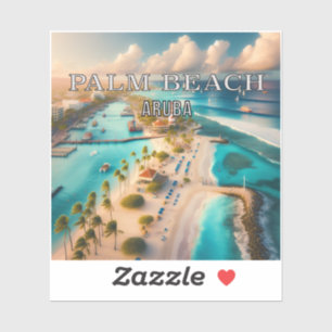 Sticker en vinyle Palm Beach Aruba 3 pouces