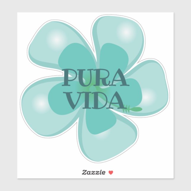 Sticker en vinyle personnalisé Pura Vida Hibiscus (Feuille)
