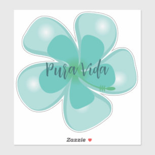 Sticker en vinyle personnalisé Pura Vida Hibiscus