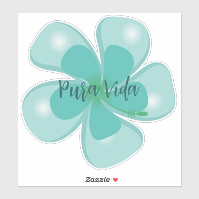 Sticker en vinyle personnalisé Pura Vida Hibiscus (Feuille)
