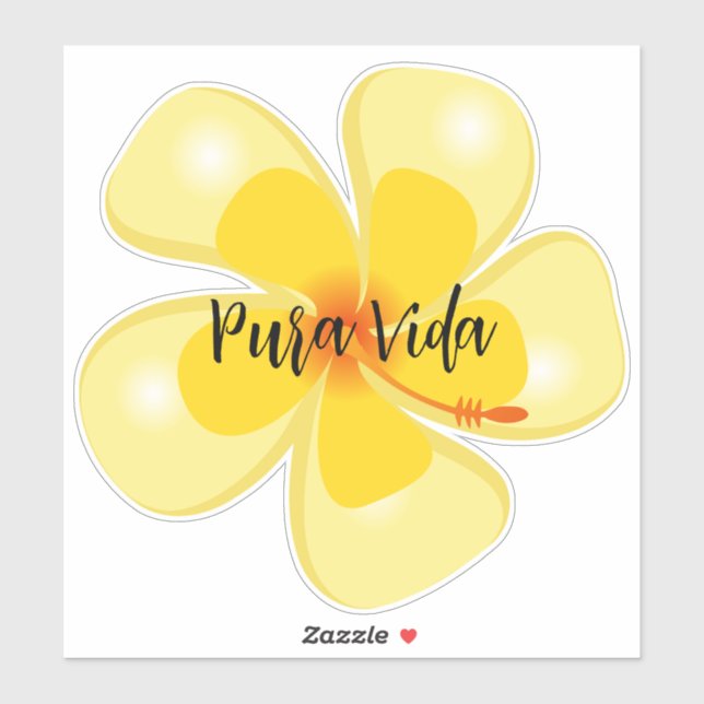 Sticker en vinyle personnalisé Pura Vida Hibiscus (Feuille)