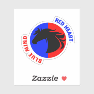 Sticker en vinyle personnalisé Red Heart Blue Mind