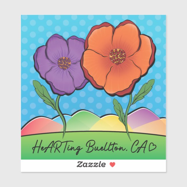 Sticker en vinyle - Poppies de Californie - Buellt (Feuille)