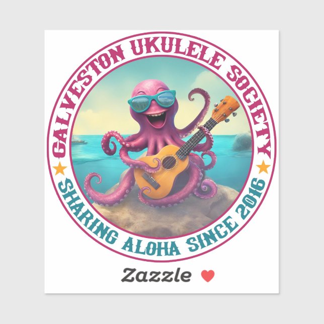 Sticker en vinyle rond GUS de la société Galveston (Feuille)