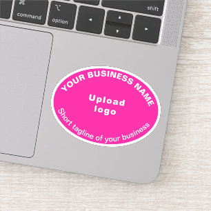 Sticker en vinyle rose ovale