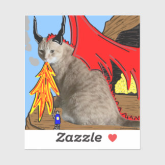 Sticker en vinyle Sam Le Cat Dragon