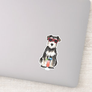 Sticker en vinyle Schnauzer d'été