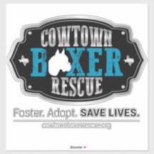 Sticker en vinyle Secouru Cowtown Boxer (Grand)