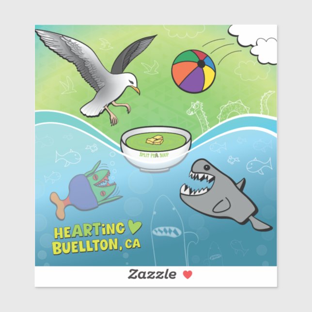 Sticker en vinyle - Soupe de pois - Buellton.Art (Feuille)