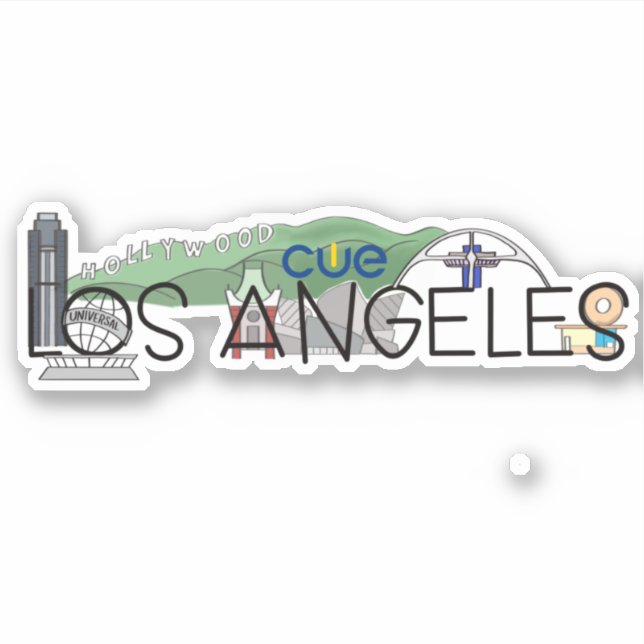 Sticker en vinyle sur mesure CUE Los Angeles (Devant)