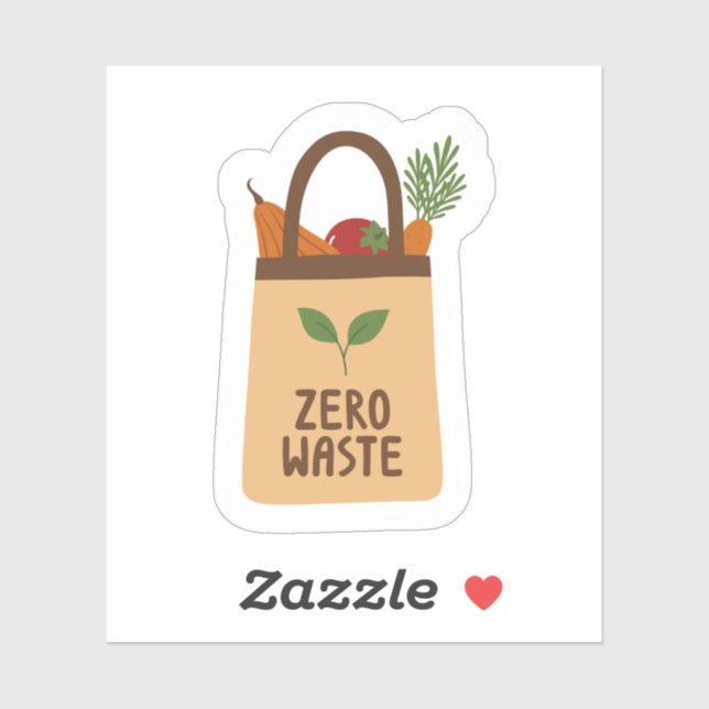 Sticker en vinyle sur mesure écologique Zero Waste (Feuille)