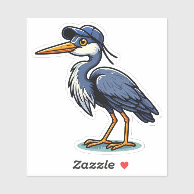 Sticker en vinyle sur mesure Great Blue Heron (Feuille)