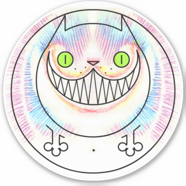 Sticker en vinyle sur mesure pour chat Cheshire de (Devant)