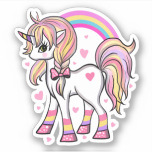 Sticker en vinyle sur mesure Rainbow Unicorn