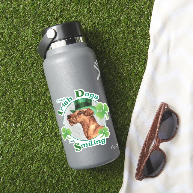 Sticker en vinyle Terrier irlandais de la Saint Pa (HydroFlask Insitu)