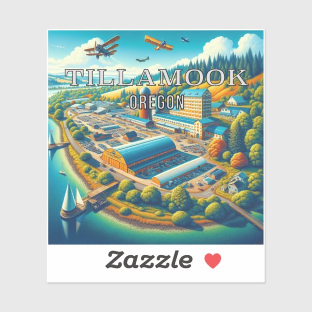 Sticker en vinyle Tillamook Oregon 3 pouces (Feuille)