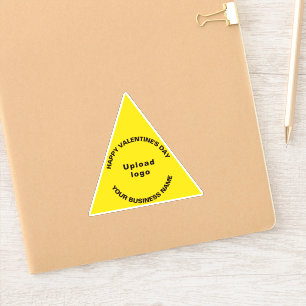 Sticker en vinyle triangle jaune Saint Valentin