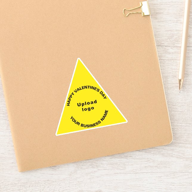 Sticker en vinyle triangle jaune Saint Valentin (Carnet)