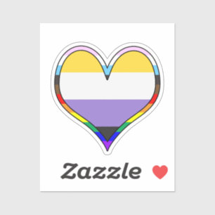Sticker Enby Pride Heart