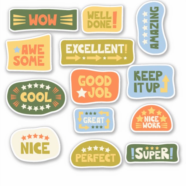 Sticker Encouragement positif Les Étudiants Récompensent (Devant)