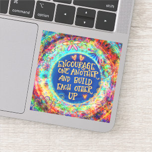 Sticker Encouragez-vous l'autre amusant Blue Inspirivity