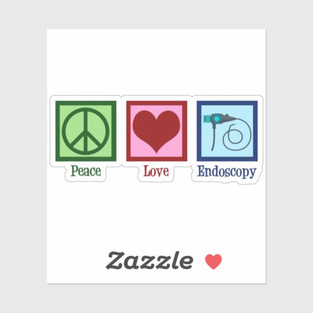 Sticker Endoscopie Peace Love (Feuille)