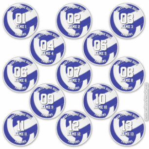 Sticker enfants adolescents bleu royal blanc 13 club de vo