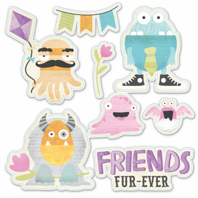 Sticker Enfants amis pour toujours Contour (Devant)