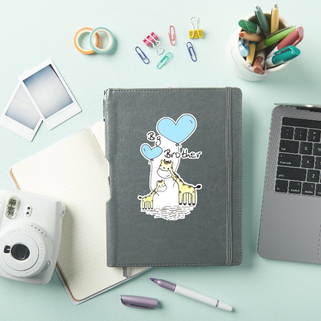 Sticker Enfants Big Brother Cute Giraffes Idée cadeau Todd (Couverture iPad)