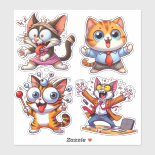 Sticker Enfants Chats au travail