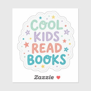 Sticker Enfants cools lisent des livres - amoureux des li