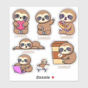 Sticker Enfants personnalisés mignonette Brown Nom de la m