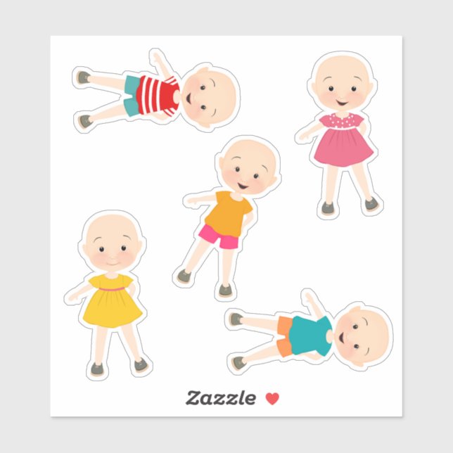 Sticker Enfants sans chandails Set 2 (Feuille)
