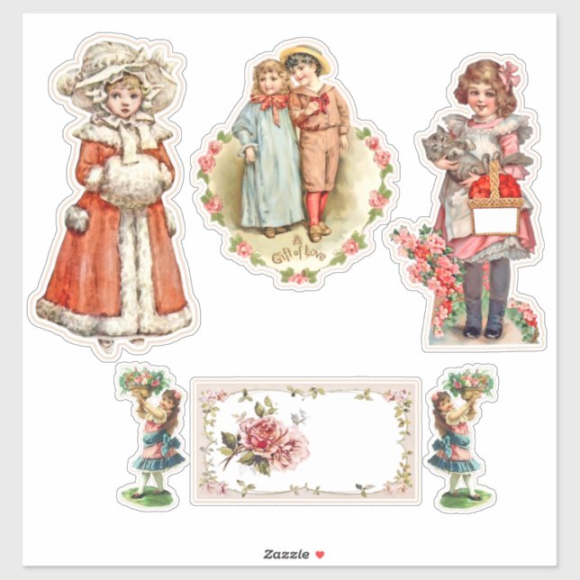 Sticker Enfants victoriens (Feuille)