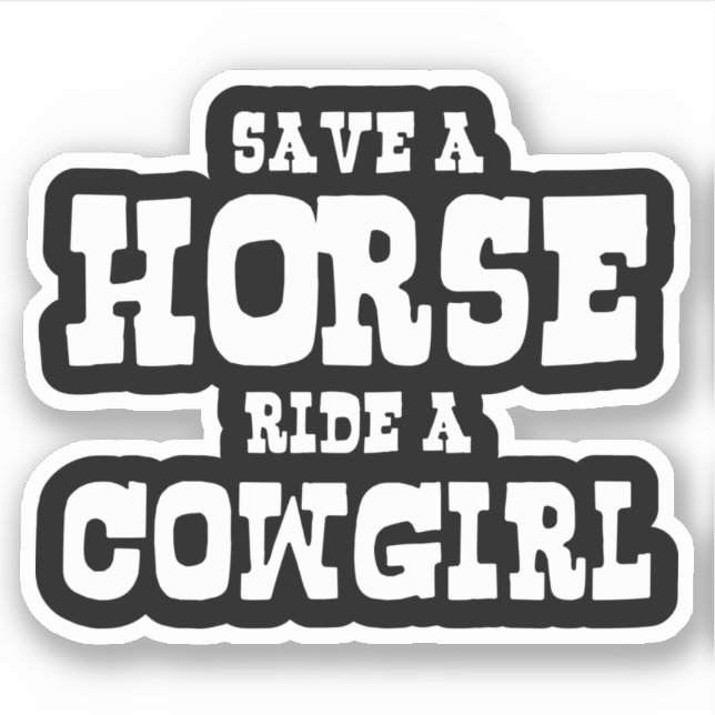 STICKER ENREGISTRER UN CHEVAL UN BÂTIMENT DE COWGIRL (Devant)