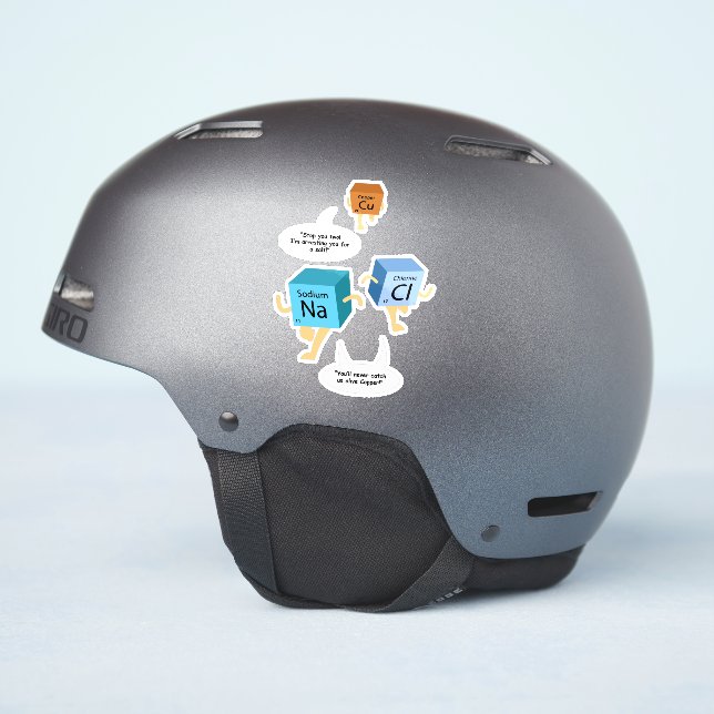 Sticker Enseignant en chimie Anniversaire Gag Science Geek (Côté casque)