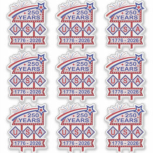 Sticker Enseigne de marquise rétro USA 250e anniversaire 1