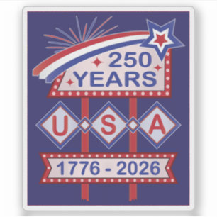 Sticker Enseigne de marquise rétro USA 250e anniversaire 1