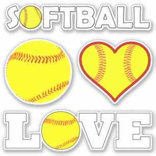 Sticker Ensemble 4 Fastpitch Softball Player Love Sports