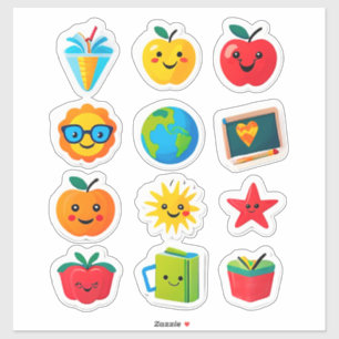 Sticker Ensemble d'autocollants colorés et mignons pour l'