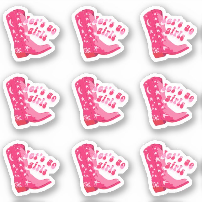 Sticker Ensemble d'autocollants de bottes de cowgirl migno (Devant)