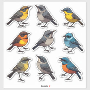 Sticker Ensemble d'autocollants de chanteurs printaniers c