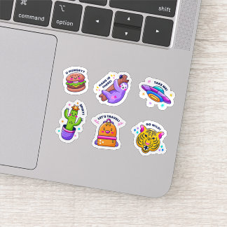 Sticker Ensemble d'autocollants de dessin amusant