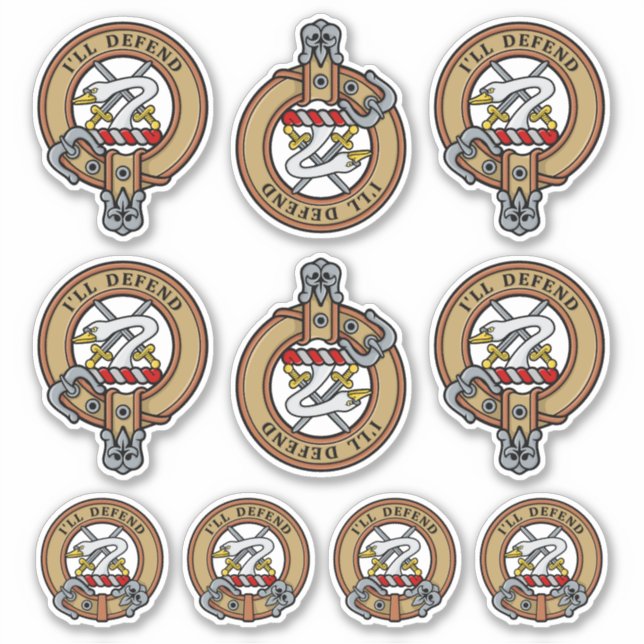 Sticker Ensemble d'autocollants du blason du clan Lennox (Devant)