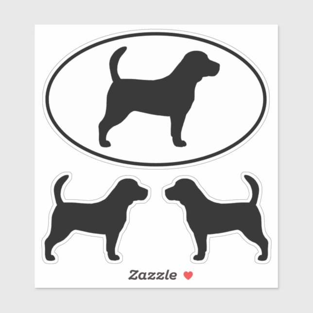 Sticker Ensemble d'autocollants en vinyle pour chien beagl (Feuille)
