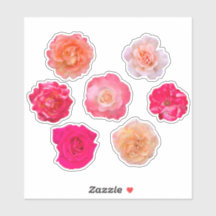 Ensemble d'autocollants en vinyle Roses – 7 Fleurs