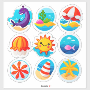 Sticker Ensemble d'autocollants pour un été radieux