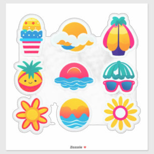 Sticker Ensemble d'autocollants pour un été radieux