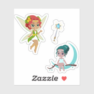 Sticker Ensemble d'autocollants vinyles de fille fée magiq
